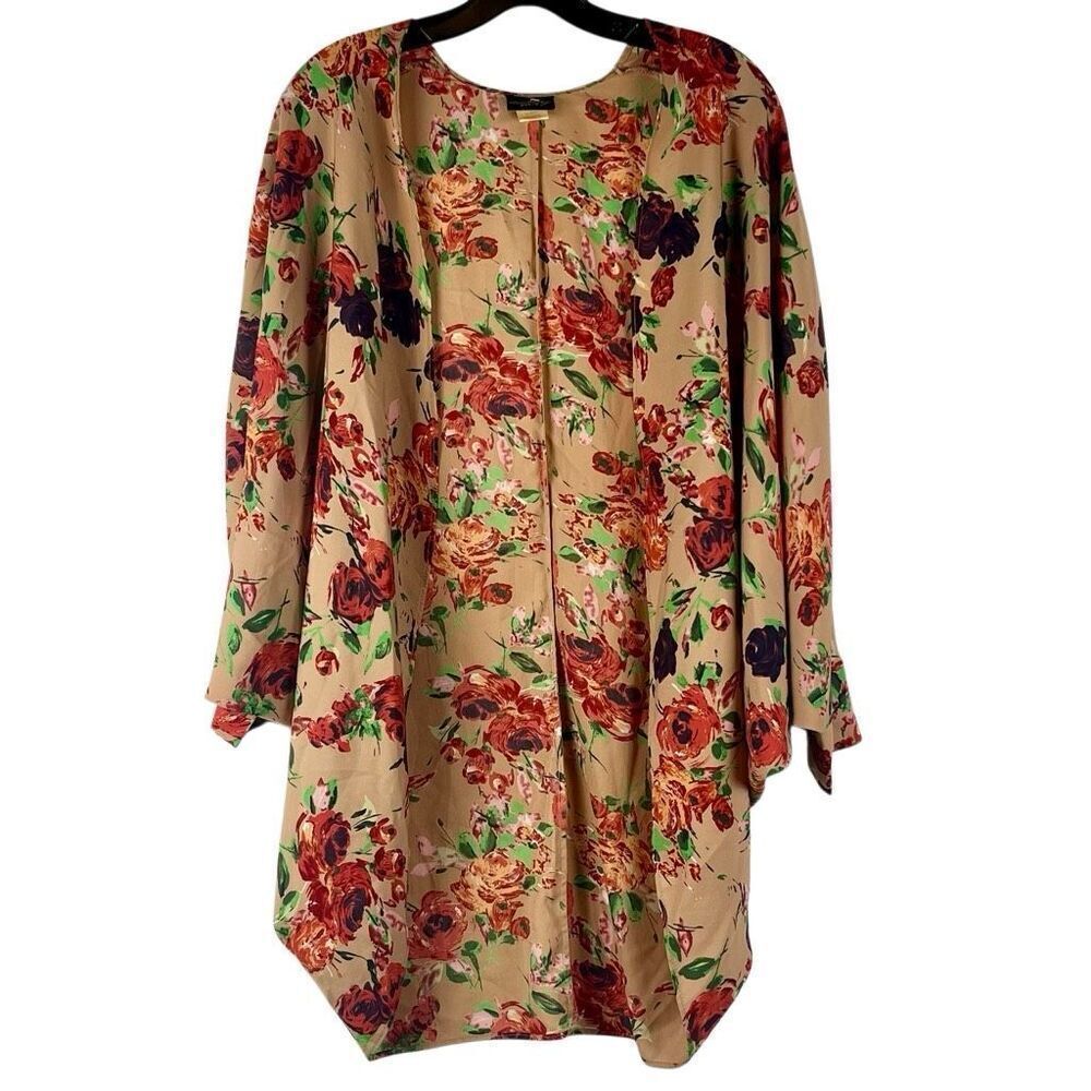 Audrey 3+1 Women's Open-Front Floral Print Cardigan